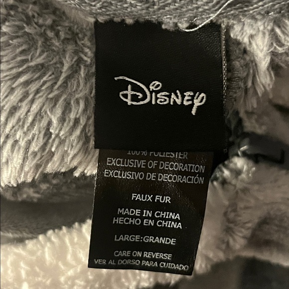 Disney Mickey & Minnie One Piece Fleece Hooded Zip Front Pajamas Size Large - Picture 10 of 11